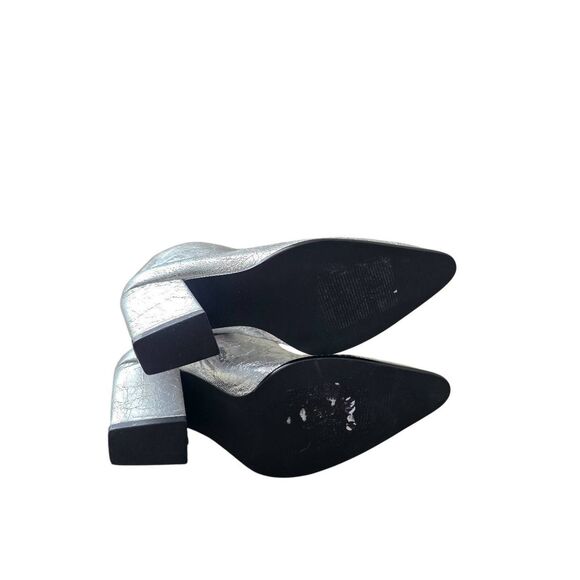 Steve Madden Silver Pointed Toe Size 6.5 Block Heel Knee High Boots NEW - Picture 7 of 9